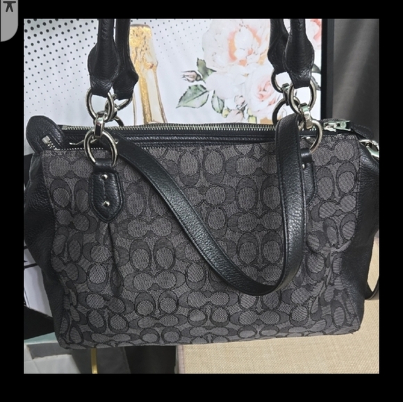 Coach Handbags - *SALE PRICE Coach Signature Black and Gray Satchel